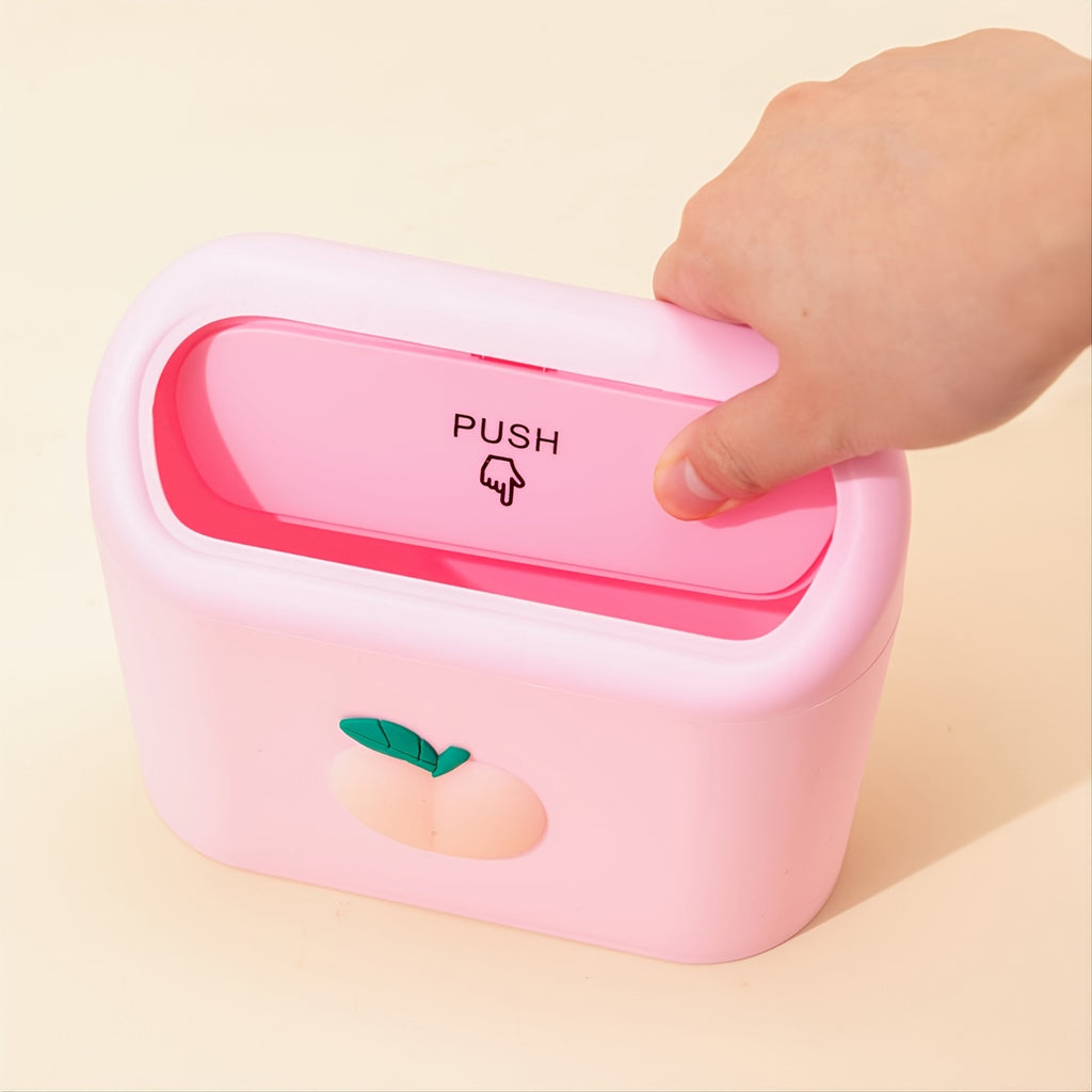 Cute Cartoon Car Trash Can With Flip-top Lid - Keep Your Car Clean And Tidy!