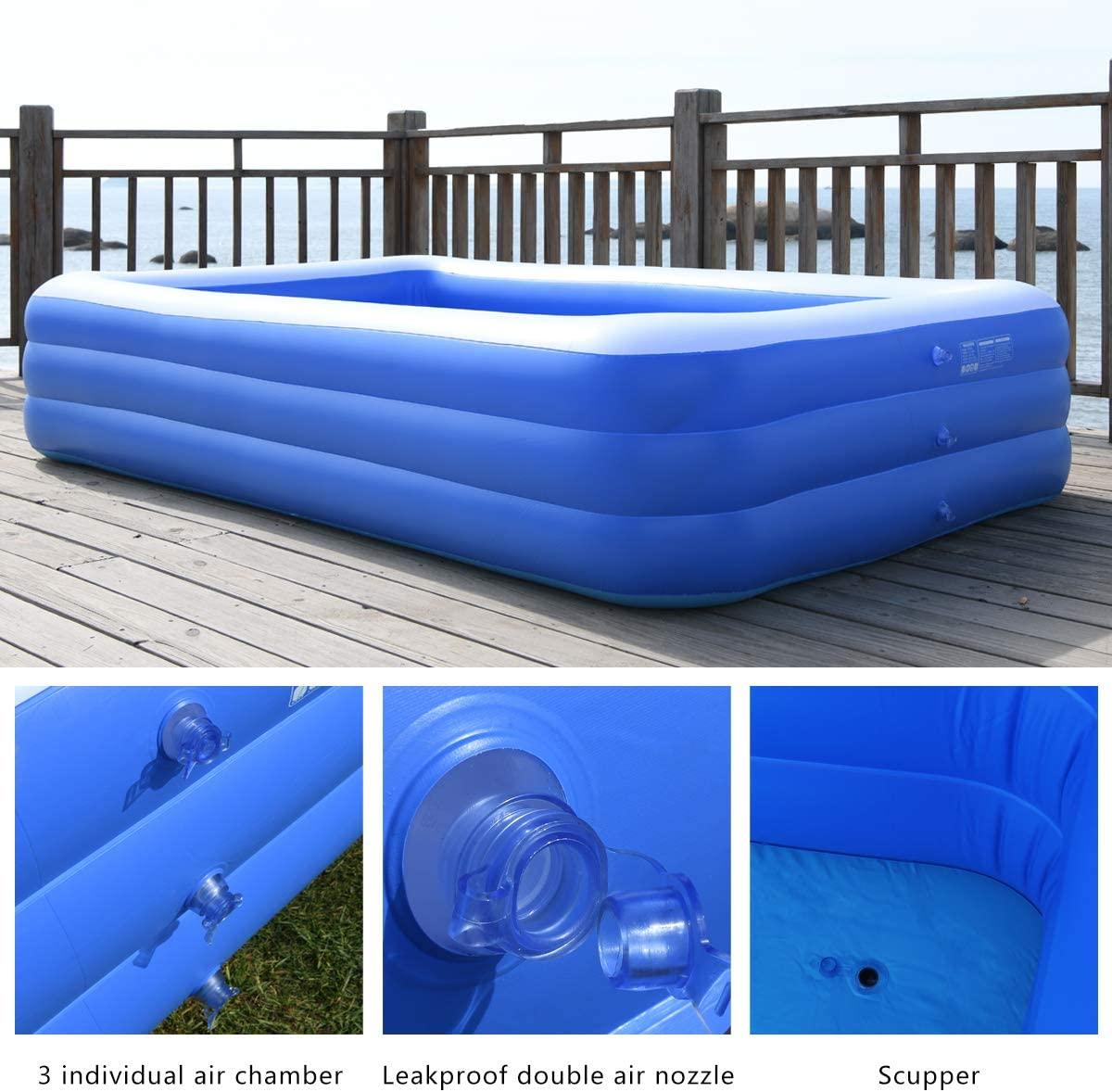 Ruixin Inflatable Swimming Pools, Inflatable Kiddie Pools,Family Swimming Pool，for Adults, Babies, Kids, Outdoor, Garden,Backyard (120X71X24 in)