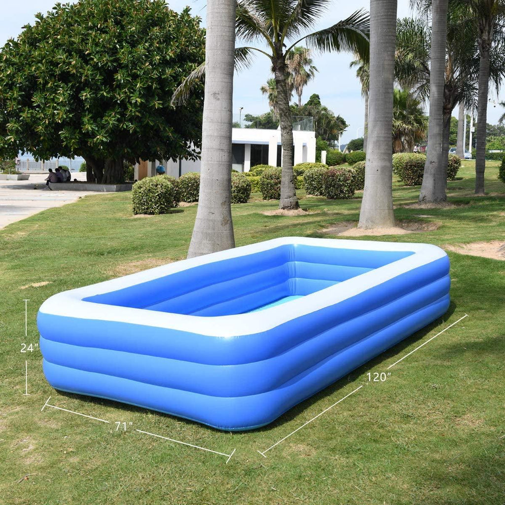 Ruixin Inflatable Swimming Pools, Inflatable Kiddie Pools,Family Swimming Pool，for Adults, Babies, Kids, Outdoor, Garden,Backyard (120X71X24 in)