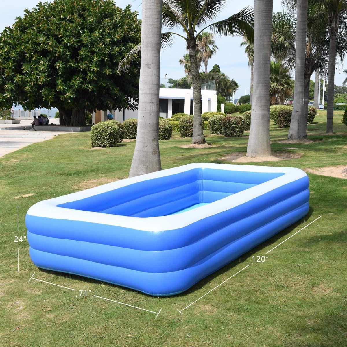 Ruixin Inflatable Swimming Pools, Inflatable Kiddie Pools,Family Swimming Pool，for Adults, Babies, Kids, Outdoor, Garden,Backyard (120X71X24 in)