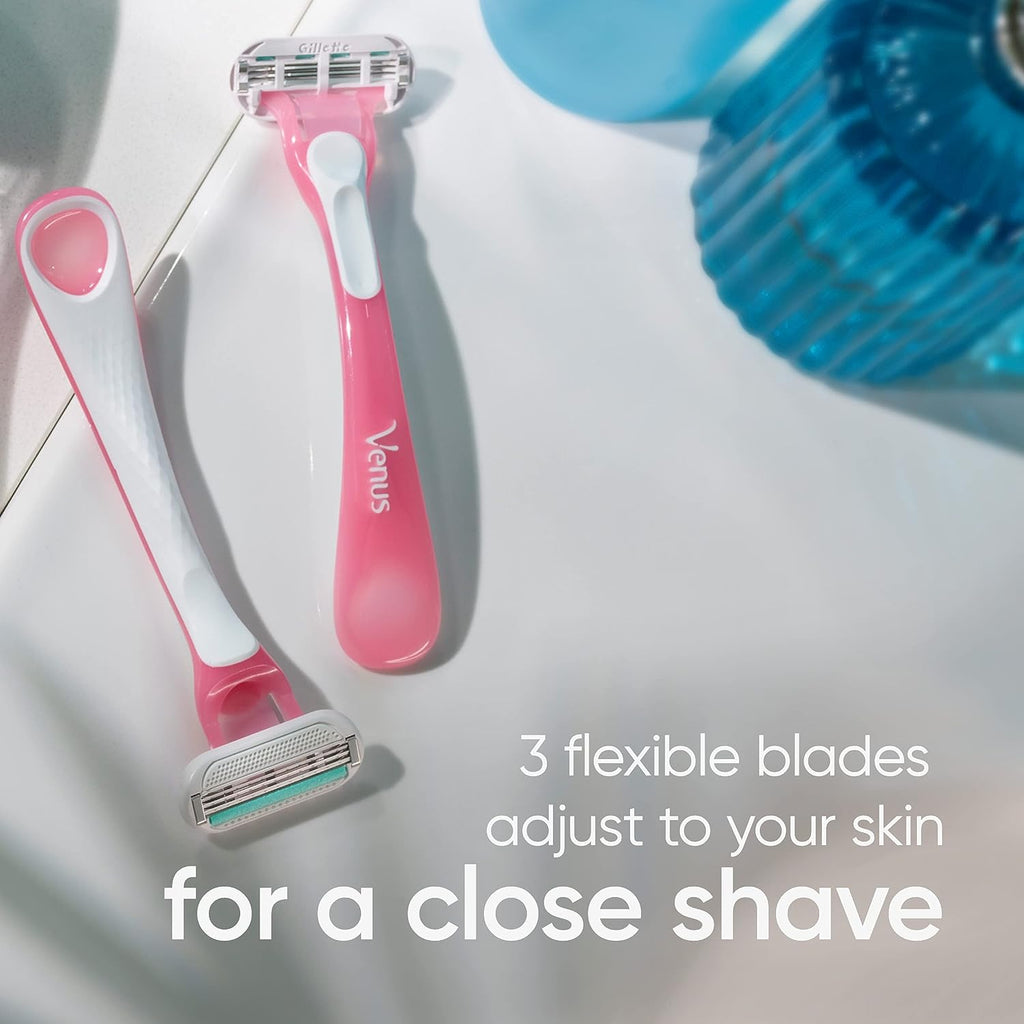 Gillette Venus Sensitive Women's Disposable Razors - Single Package of 3 Razors (Packaging May Vary)