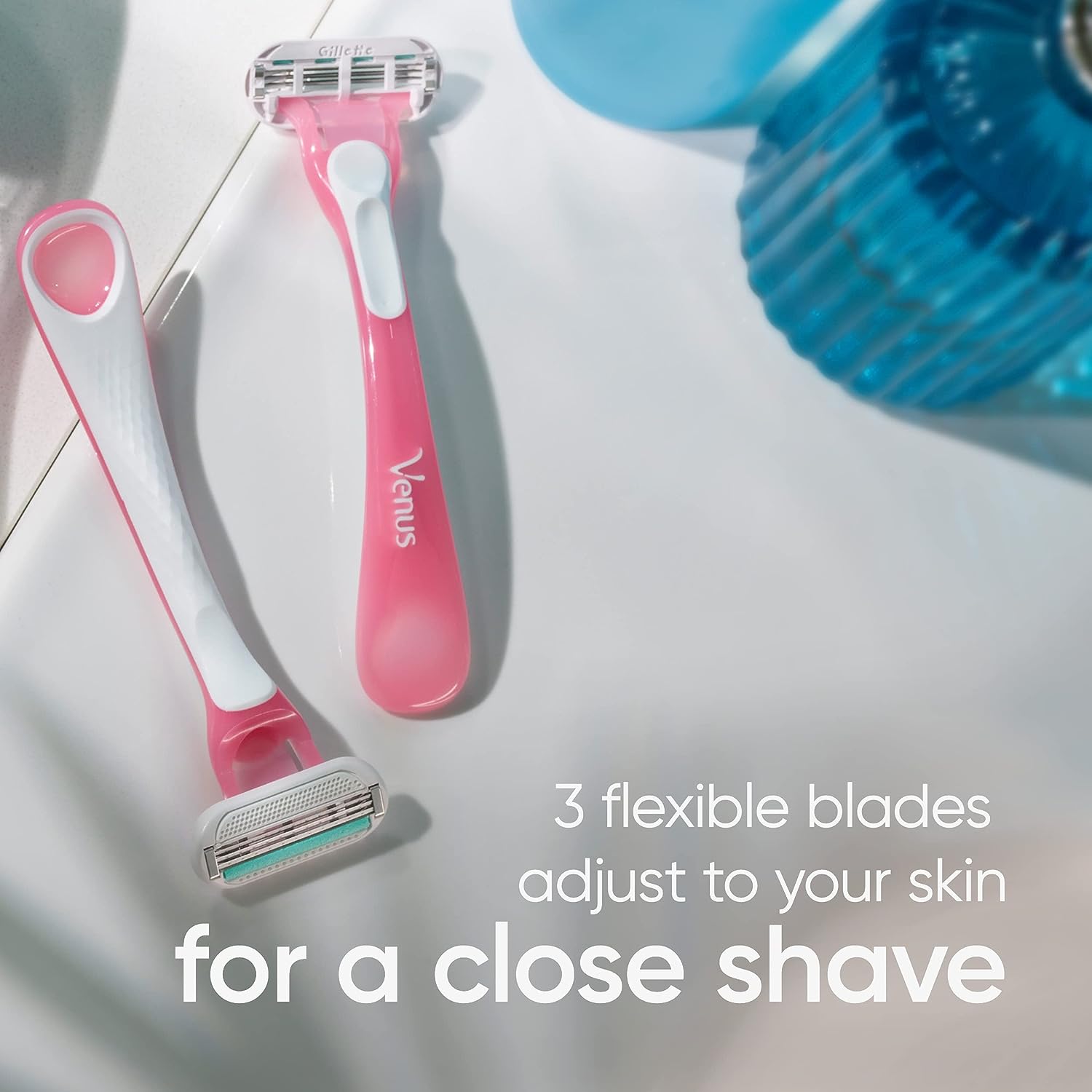 Gillette Venus Sensitive Women's Disposable Razors - Single Package of 3 Razors (Packaging May Vary)
