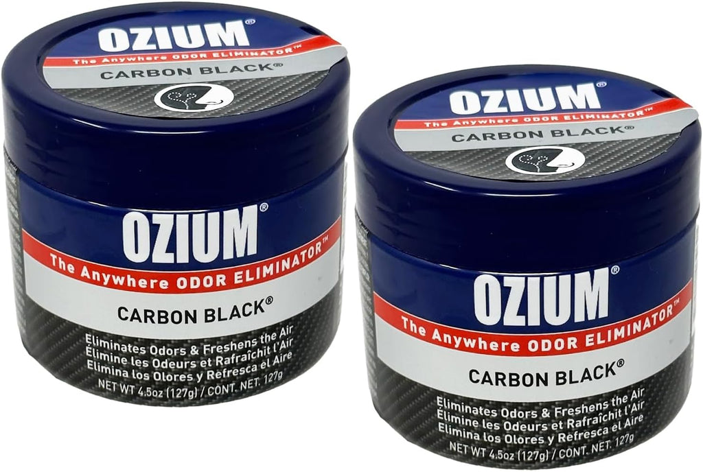 Ozium Air Sanitizer 4.5 oz Gel: Odor Eliminator for Strong Odor, Car Air Freshener (Carbon Black, 2 Packs)