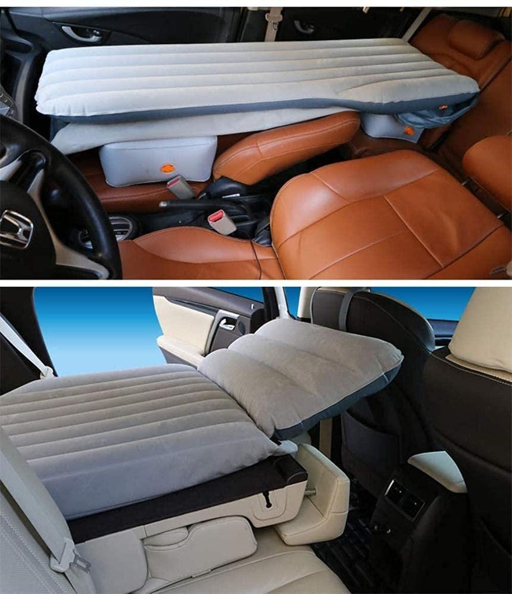 RSQJ Car Travel Bed,Inflatable Bed,SUV FlocCar Inflatable Bed Trunk Inflatable Bed Self-Driving Car Supplies (Color : Beige)