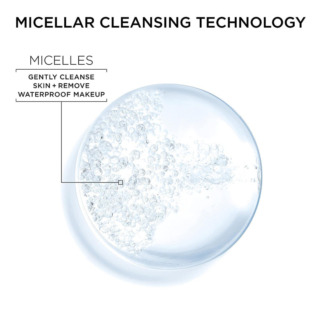 Garnier SkinActive Micellar Water For Waterproof Makeup, Facial Cleanser &amp; Makeup Remover, 13.5 Fl Oz (400mL), 2 Count (Packaging May Vary)
