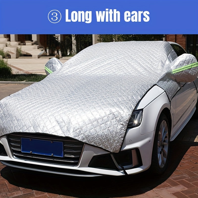Car Heavy Duty Ultra Thick Protective Windscreen Cover - Snow Ice Frost Sun UV Dust Water Resistent - Pefect Fit For Cars SUVs All Years Summer/Winter