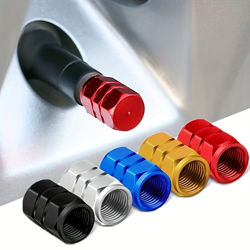 4/8pcs Aluminum Alloy Tire Valve Caps - Dustproof &amp; USA AIR Compatible - For Cars, Motorcycles &amp; Trucks