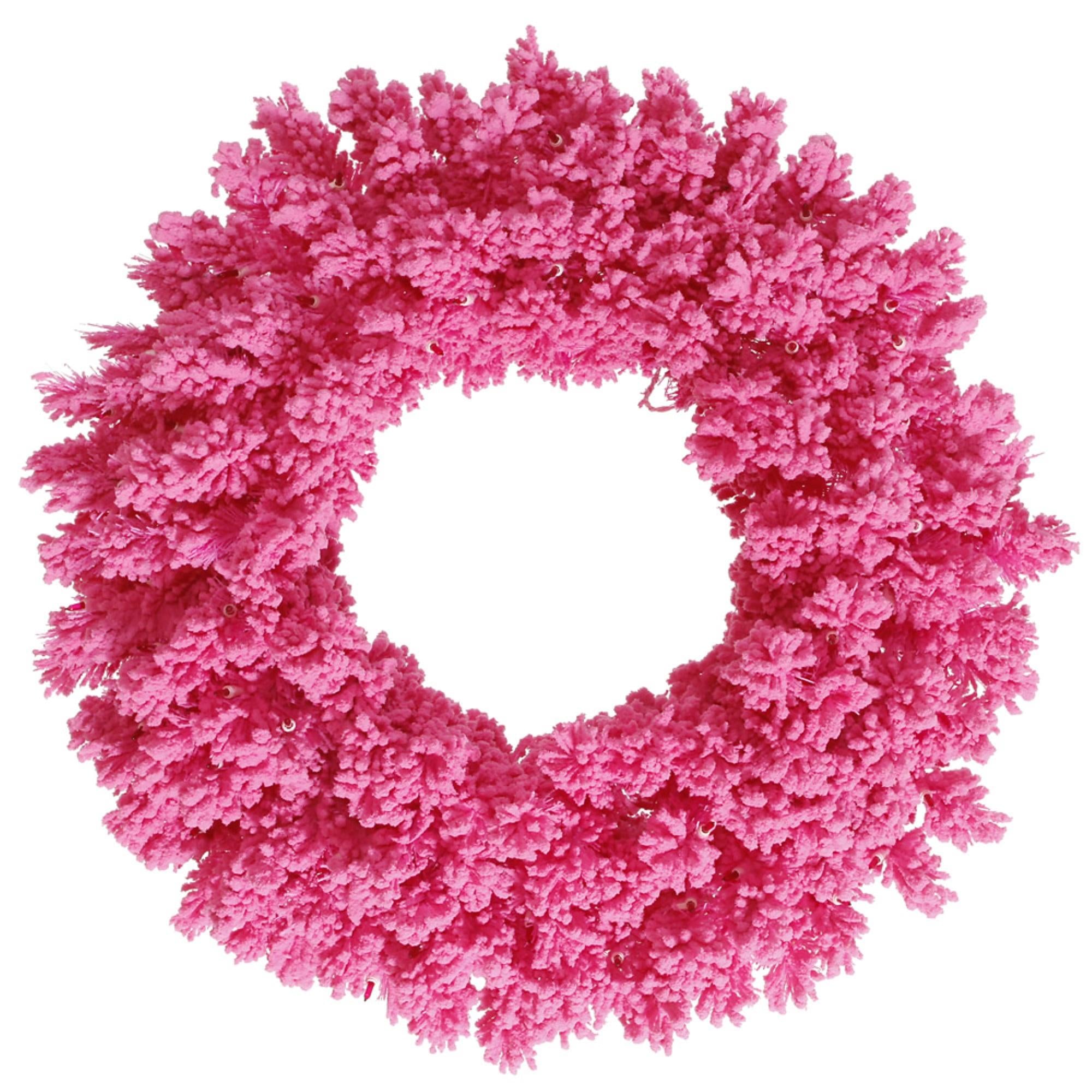 Vickerman 30" Flocked Pink Fir Wreath 180T - K168830