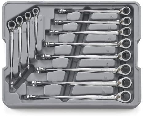 GEARWRENCH 12 Pc. 12 Pt. Reversible XL X-Beam Ratcheting Combination Wrench Set, Metric - 85388