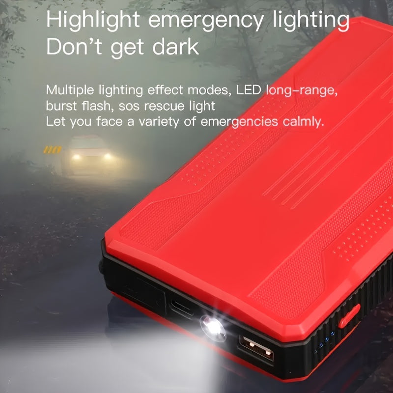 Car Jump Starter, Battery Power Bank For 8000mah Portable Emergency Booster, 12V Auto Starting Device Petrol Diesel Car Starter, 1pc, 2 Colors