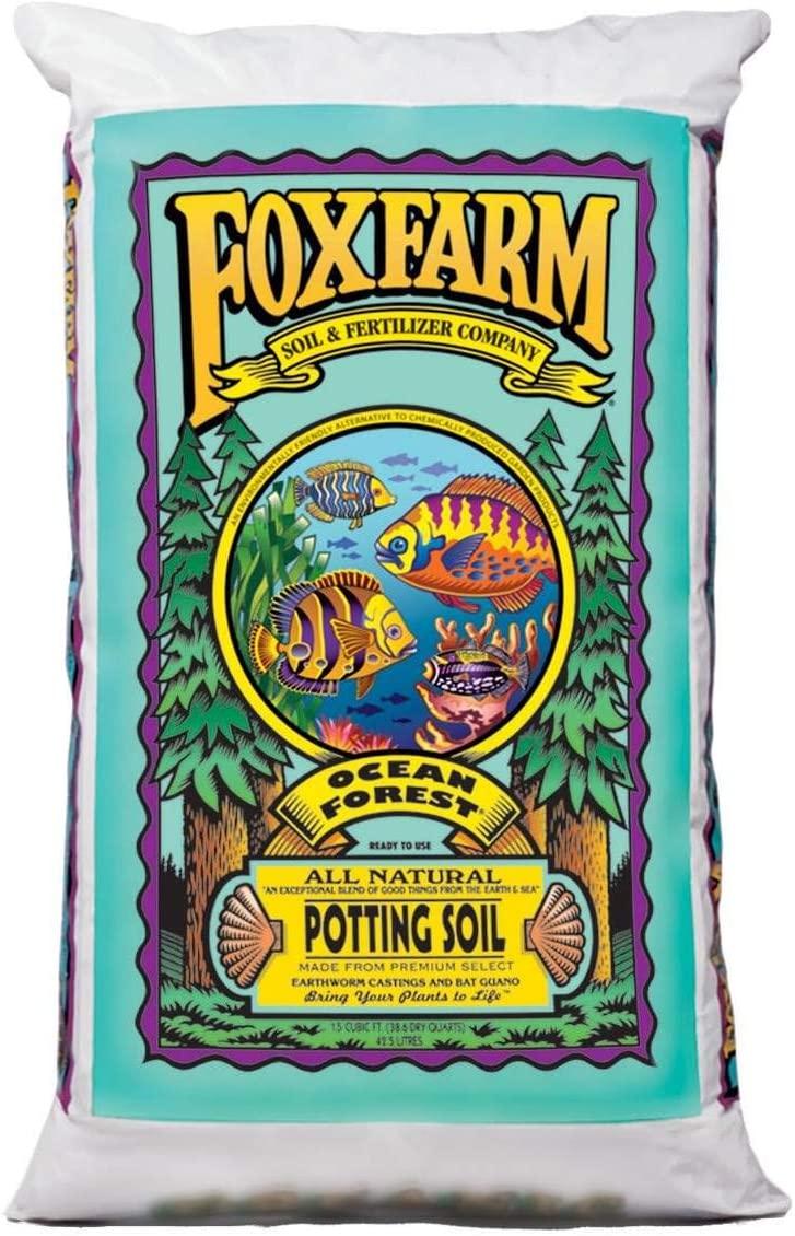 Foxfarm FX14000 Ocean Forest Indoor/Outdoor Garden Potting Soil Bags 6.3-6.8 pH, 1.5 Cubic Feet, 40 pounds for Plants (3 Pack)