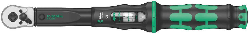 WClick-Torque C 1 torque wrench with reversible ratchet, 1/2" x 10-50 Nm, black/green