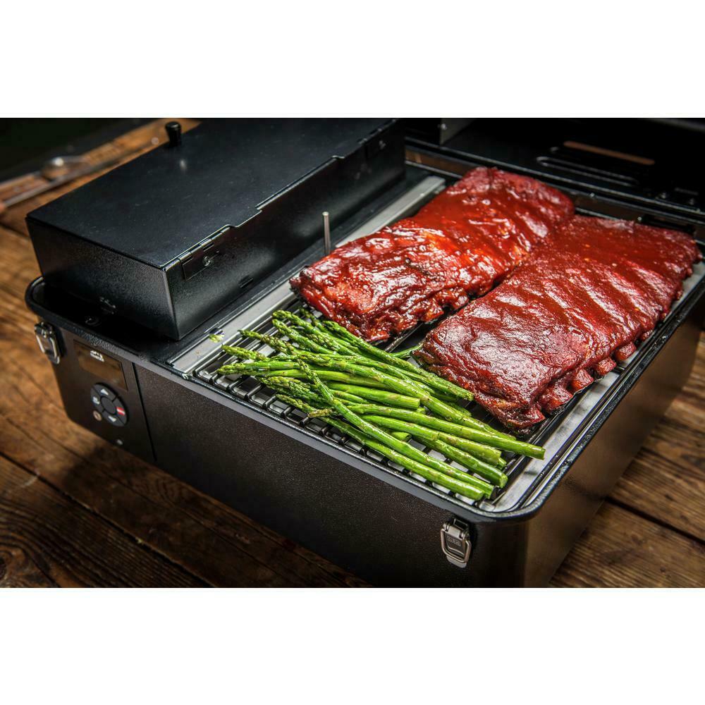Ranger Pellet Grill Smoker Tabletop Electric Cast Iron Griddle Black