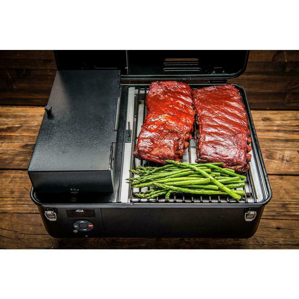 Ranger Pellet Grill Smoker Tabletop Electric Cast Iron Griddle Black