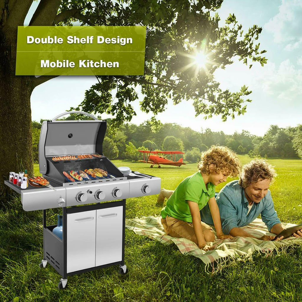 34000 BTU Liquid Propane Grill with 3-Burner,Temperature Display
