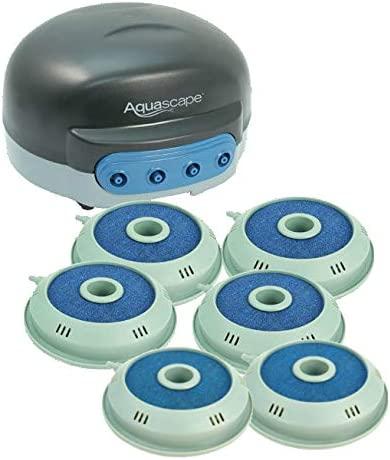 Aquascape Pond AIR 4 Aerator with 2 Additional Replacement AIRSTONES, Air Line, Power Cord and More - Adds Oxygen, Raises Water Quality and Clarity, Helps Fish and Plants - Quiet and Energy Efficient