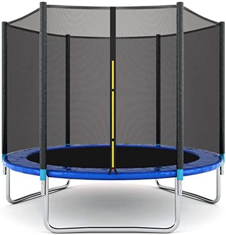 Trampoline on Clearance, Upgraded 8-Feet Kids Outdoor Trampoline with Safety Enclosure Net and Ladder, Heavy-Duty Round Trampoline for Indoor or Outdoor Backyard, Capacity 250lbs, L3722