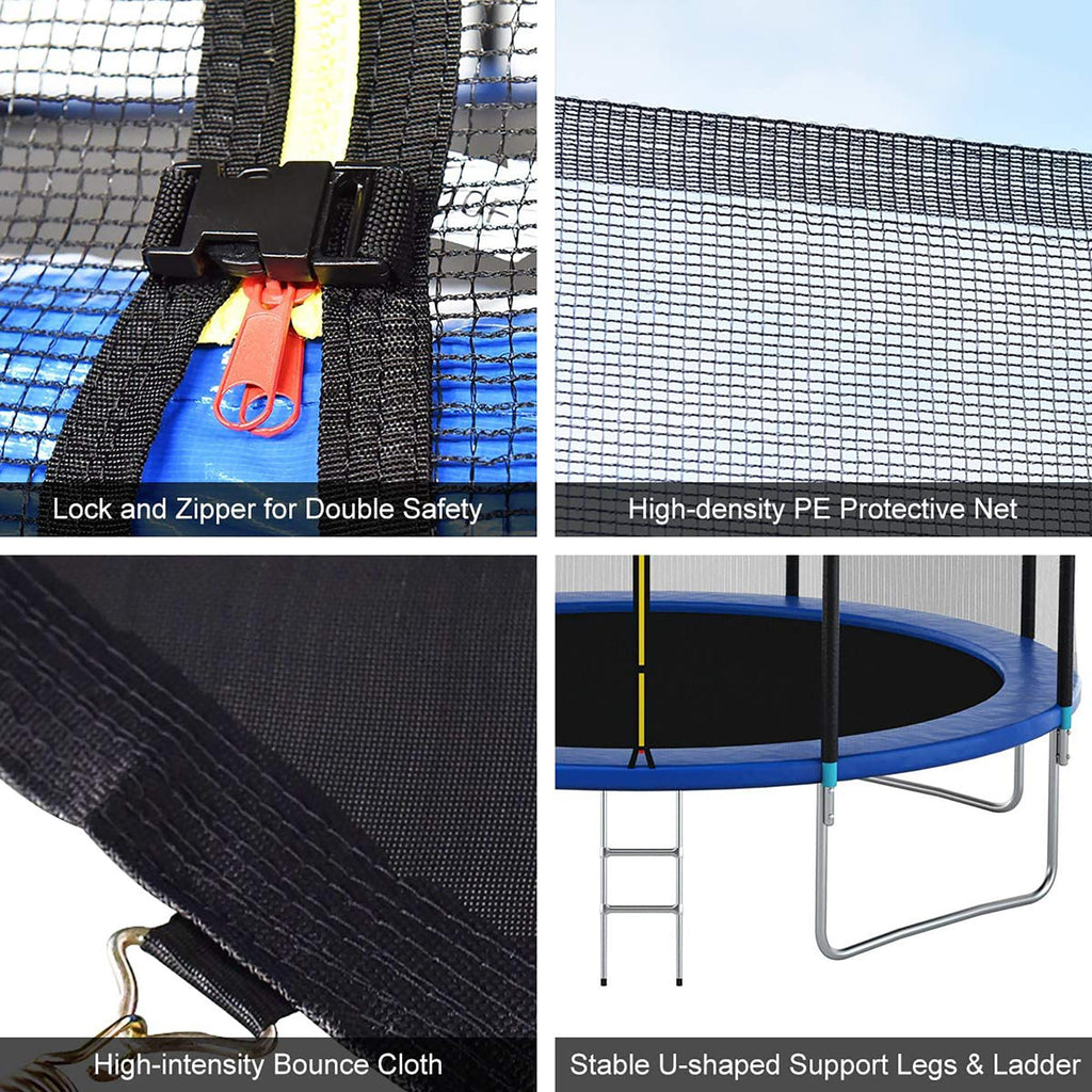 Trampoline on Clearance, Upgraded 8-Feet Kids Outdoor Trampoline with Safety Enclosure Net and Ladder, Heavy-Duty Round Trampoline for Indoor or Outdoor Backyard, Capacity 250lbs, L3722