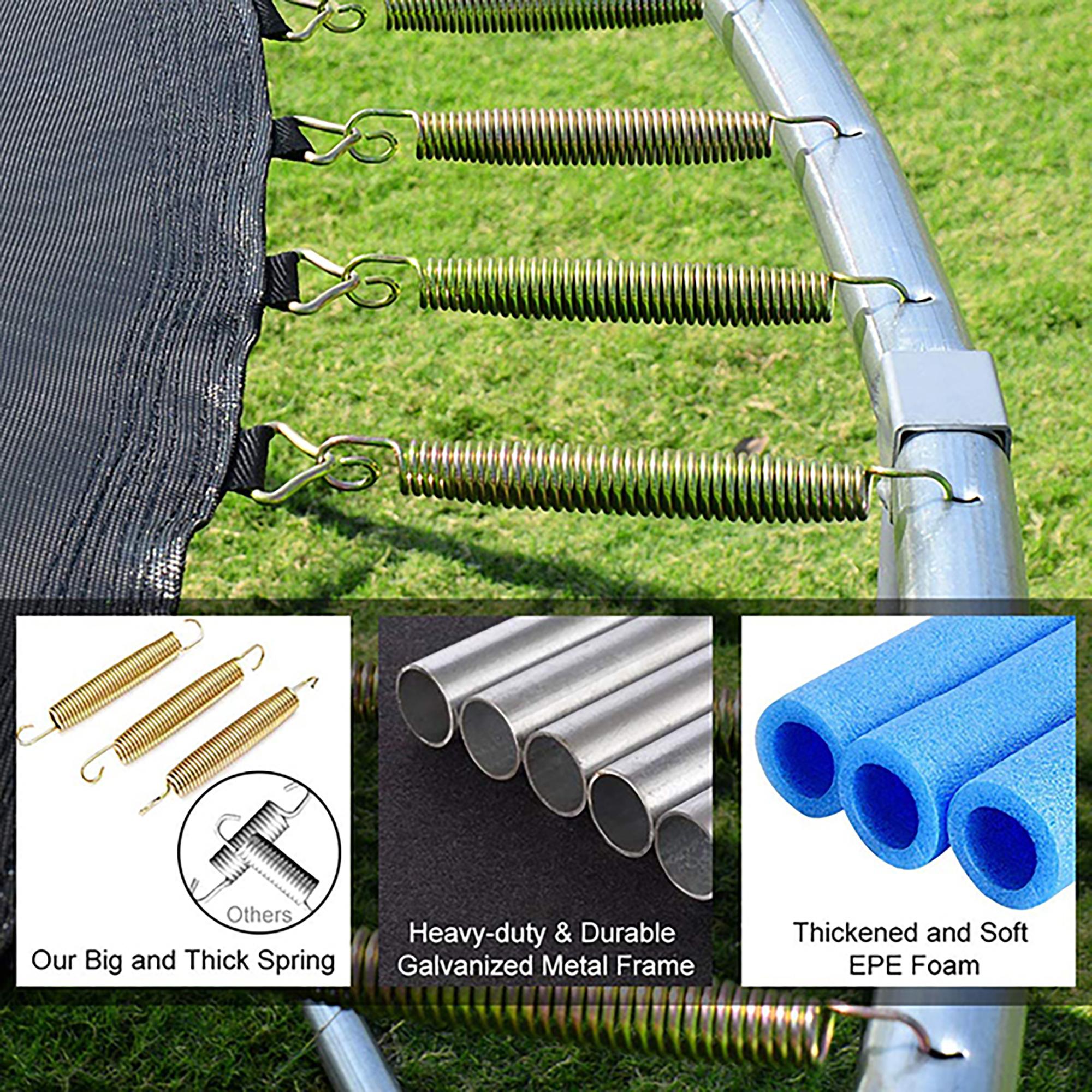 Trampoline on Clearance, Upgraded 8-Feet Kids Outdoor Trampoline with Safety Enclosure Net and Ladder, Heavy-Duty Round Trampoline for Indoor or Outdoor Backyard, Capacity 250lbs, L3722