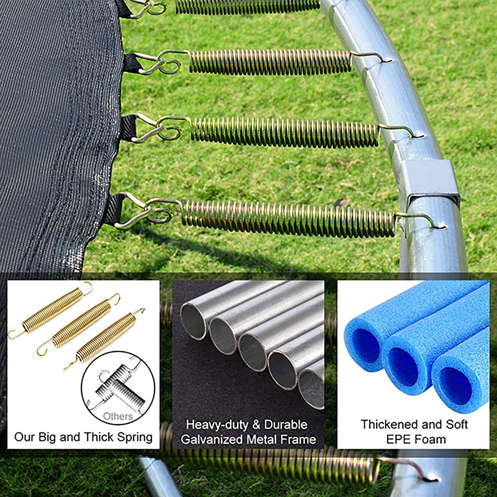 Trampoline on Clearance, Upgraded 8-Feet Kids Outdoor Trampoline with Safety Enclosure Net and Ladder, Heavy-Duty Round Trampoline for Indoor or Outdoor Backyard, Capacity 250lbs, L3722