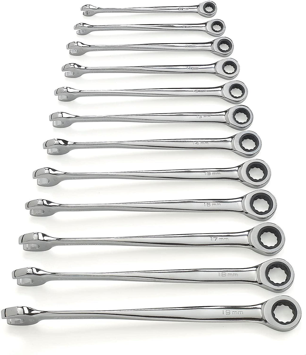 GEARWRENCH 12 Pc. 12 Pt. XL X-Beam Ratcheting Combination Wrench Set, Metric - 85888