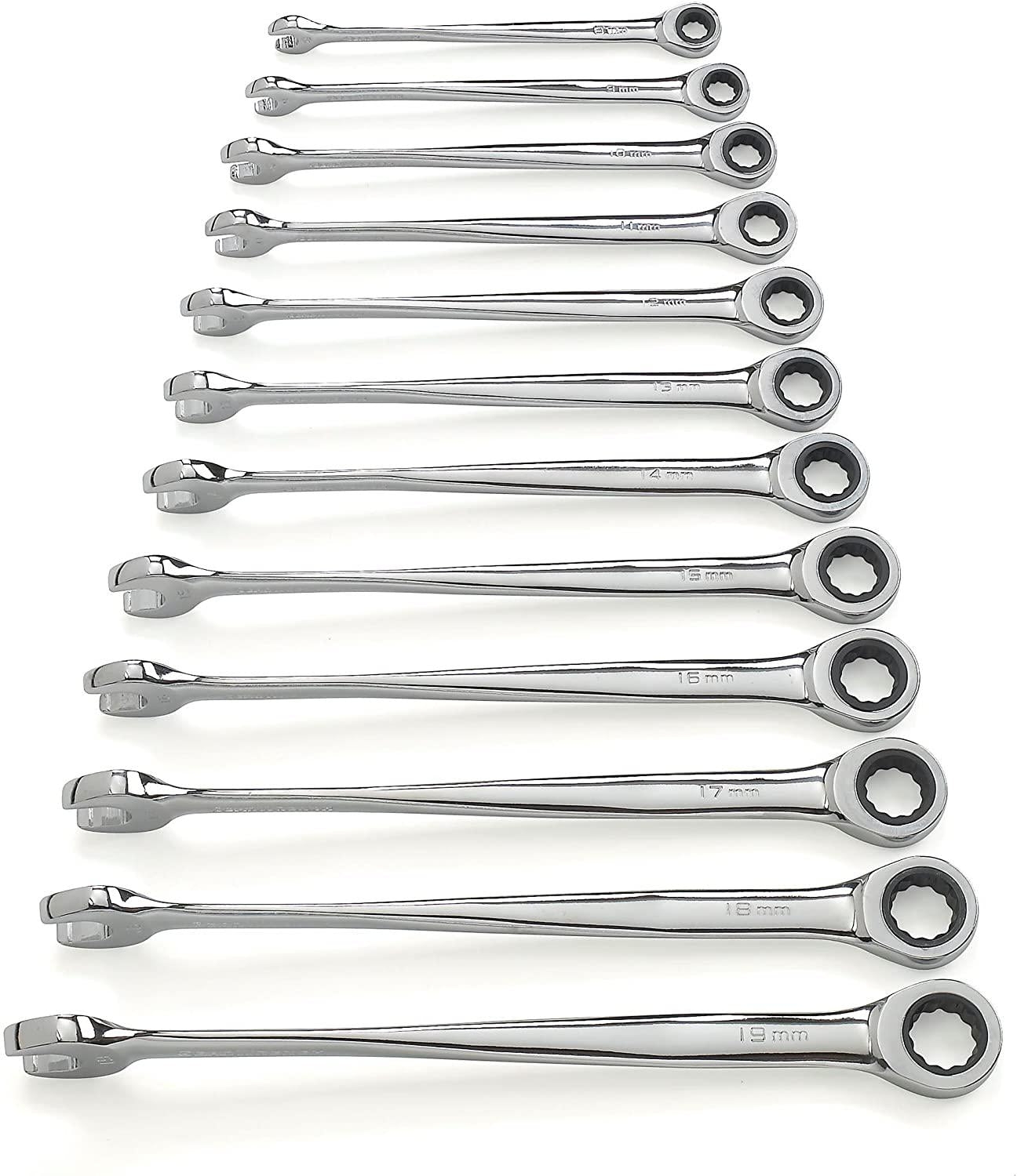 GEARWRENCH 12 Pc. 12 Pt. XL X-Beam Ratcheting Combination Wrench Set, Metric - 85888