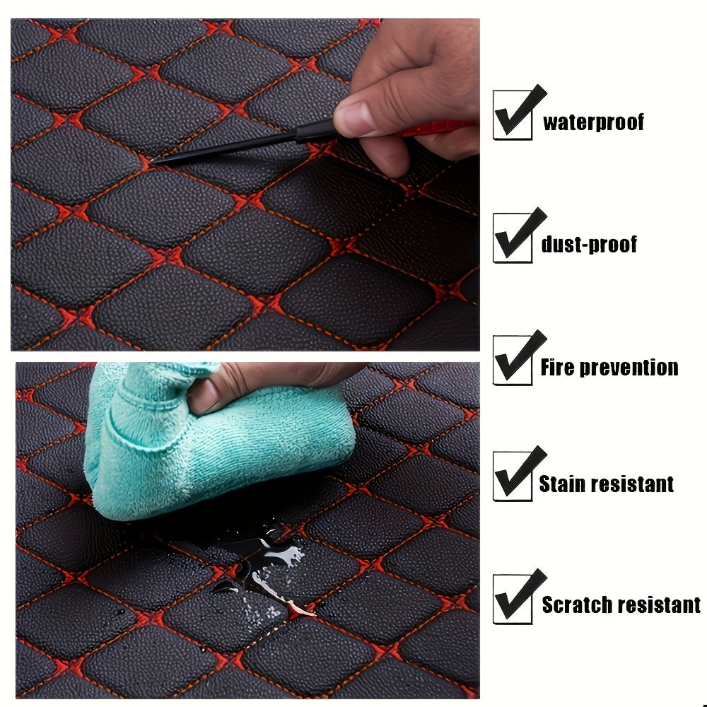 5-Piece Universal Waterproof Car Floor Mats - Perfect For Front &amp; Rear Vehicles - Faux Leather Car Carpet Accessories