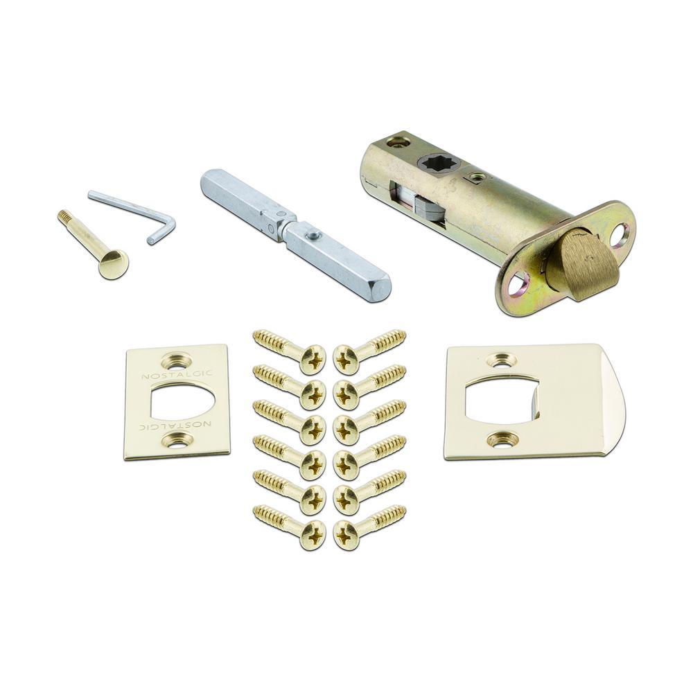 Victorian Plate 2-3/4 in. Backset Unlacquered Brass Privacy Bed/Bath Victorian Door Knob