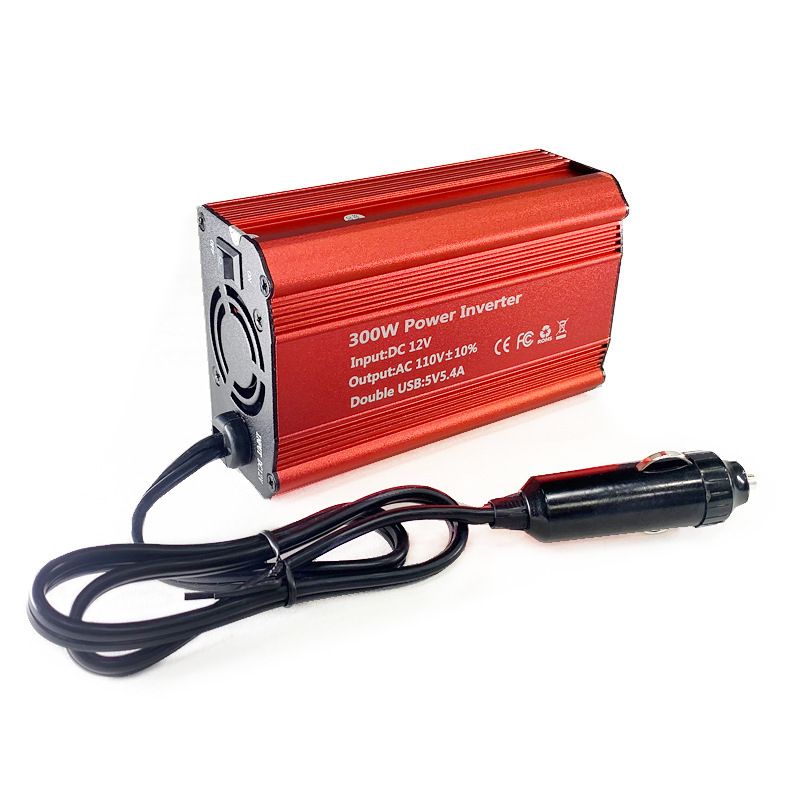 300W Power Inverter DC 12V To 110V AC Car Inverter With 5V 2.4A+3A And 2USB Car Adapters