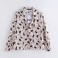 women's cat print blouse