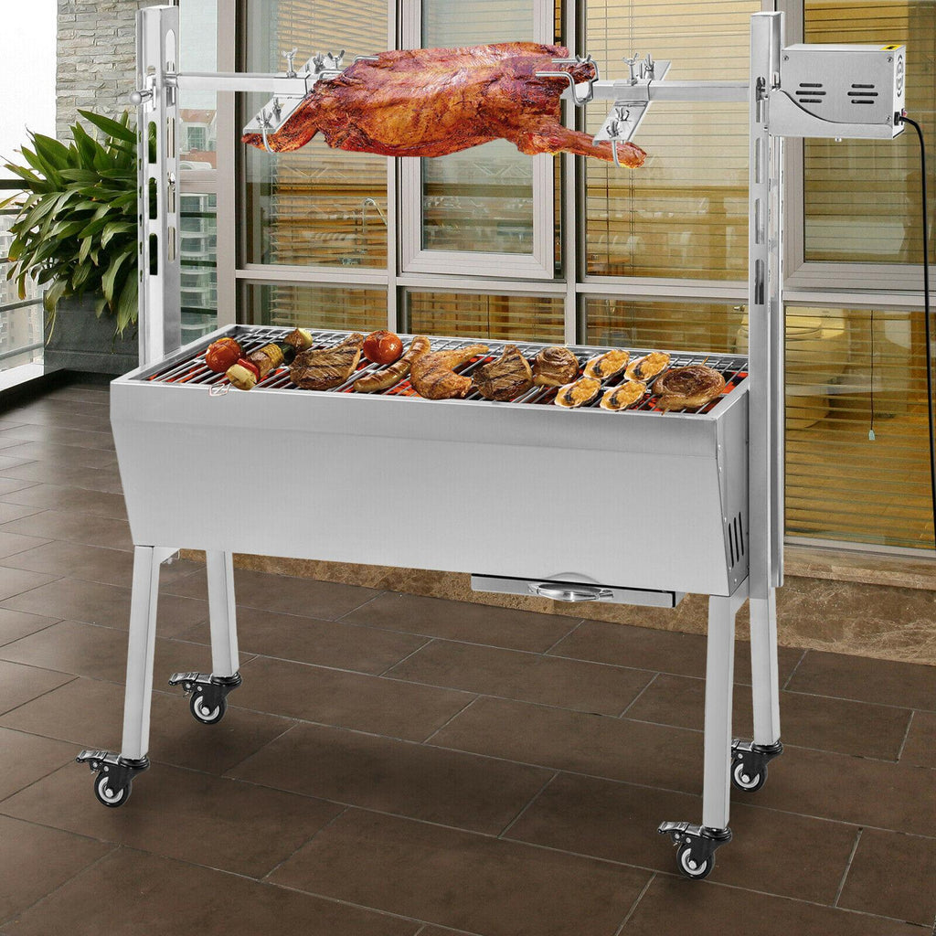 42'' 88Lbs  Lamb Roaster Rotisserie Spit 25W BBQ Trotter Pig Goat