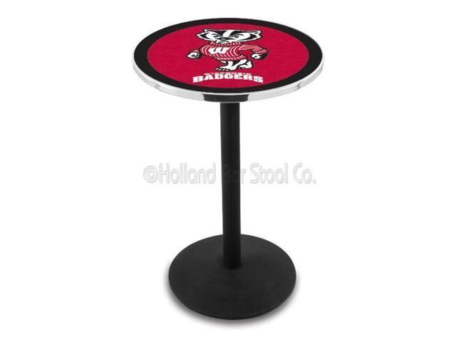 L214C36WI-Bdg 36 In. Chrome Wisconsin Badger Pub Table