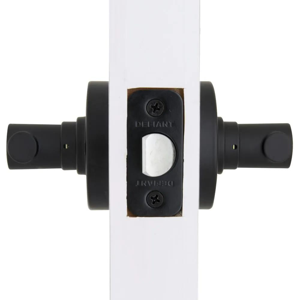 Highland Matte Black Hall and Closet Door Lever with Round Rose