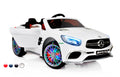 12V Mercedes AMG SL65 Ride on power electric ONE SEATER car For ONE Kid with MP4 Touch Screen Remote Control LED lights MP3 - White