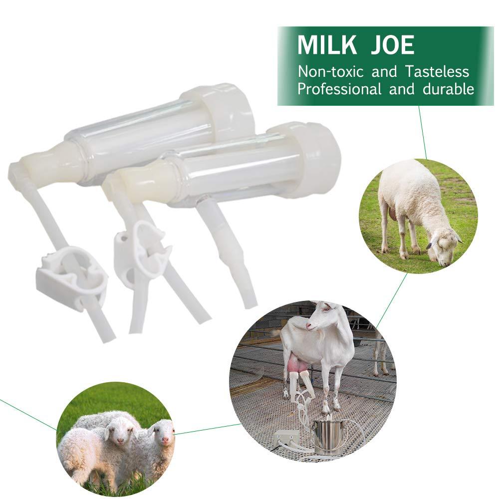 MAPOTAD 3L Goat Pulsation Vacuum Electric MilMachine, Automatic Portable Pulse Breast Pump with 2 Teat Cups  Steel Bucket for Goat.