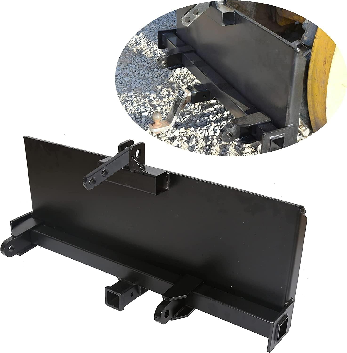 Universal 3 Point Attachment Adapter Adjustable Width Lift Arms From 8" to 43" For Skid Steer Trailer Hitch Front Loader Case