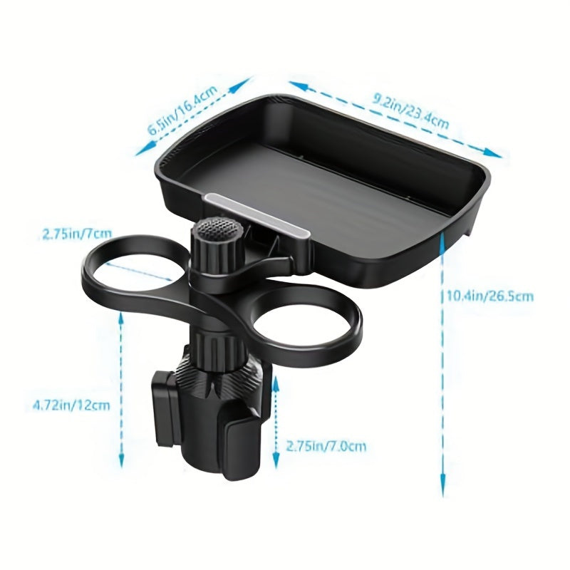 360° Swivel Car Cup Holder Tray - Keep Your Drinks &amp; Food Organized &amp; Accessories!
