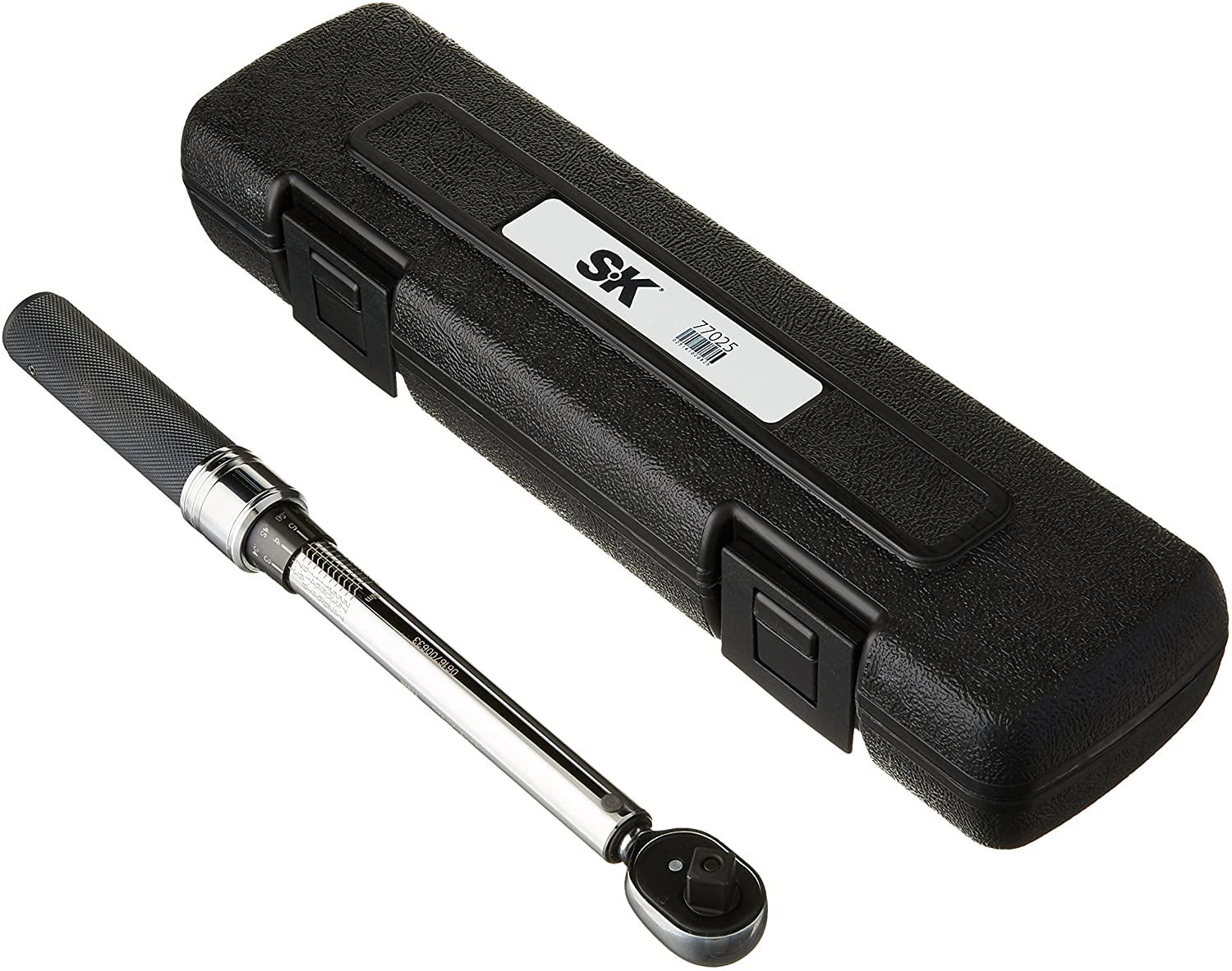 SK Hand Tool 77025 Micrometer Adjustable Torque Wrench, 3/8"/30-250 inch-lbs