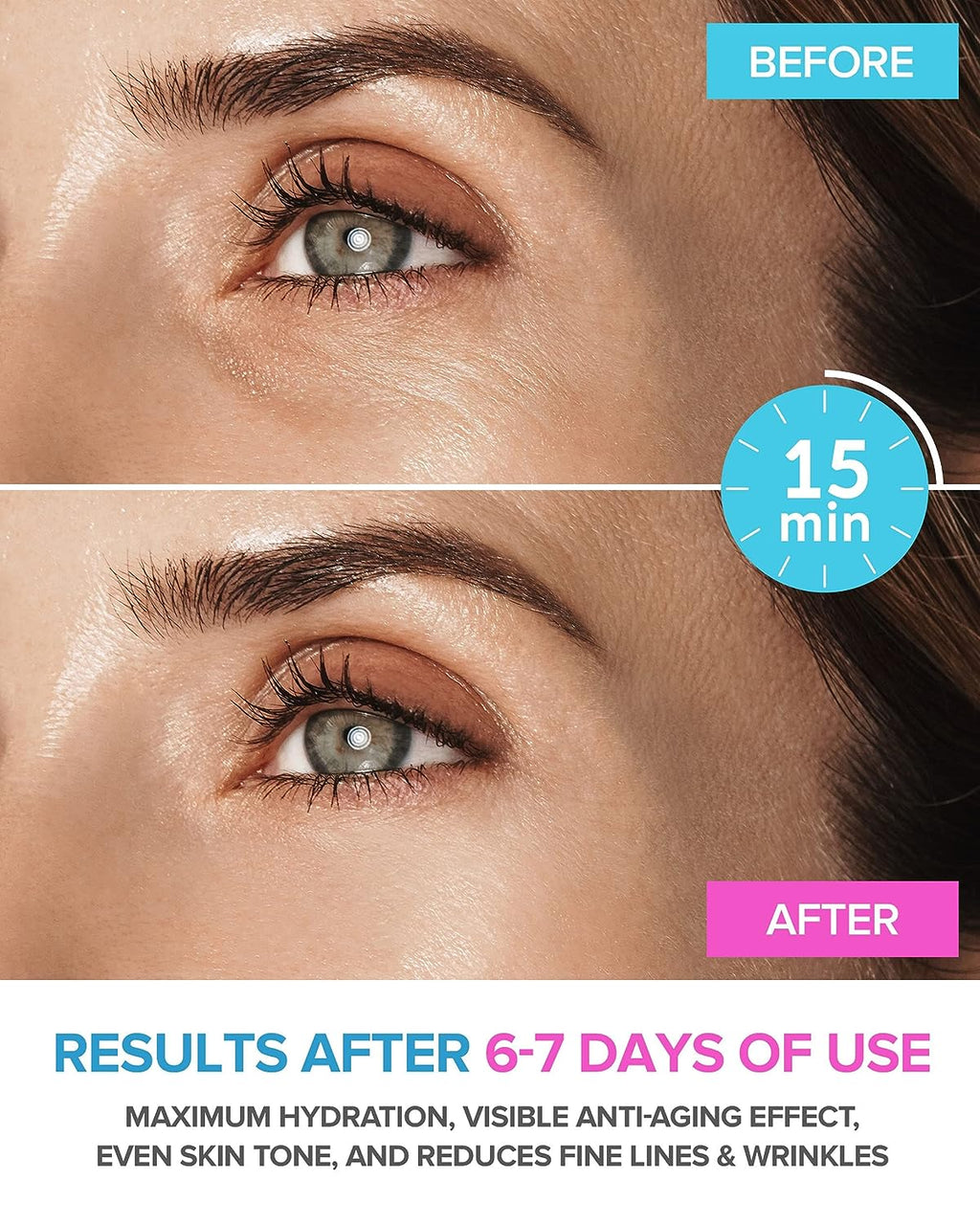 Maree Eye Gel Pads - Reduce Wrinkles, Puffy Eyes, Dark Circles, Eye Bags - Natural Marine Collagen Eye Gels with Hyaluronic HA - Anti Aging Eye Mask Patches &amp; Face Moisturizer