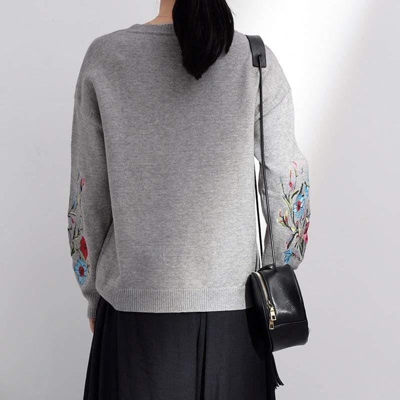 loose embroidered sweater