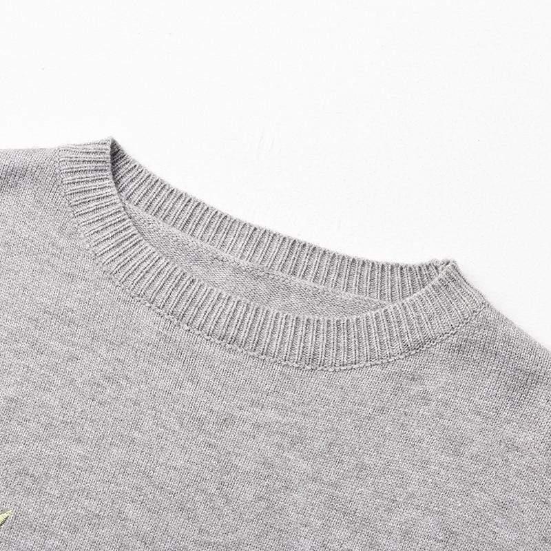 loose embroidered sweater