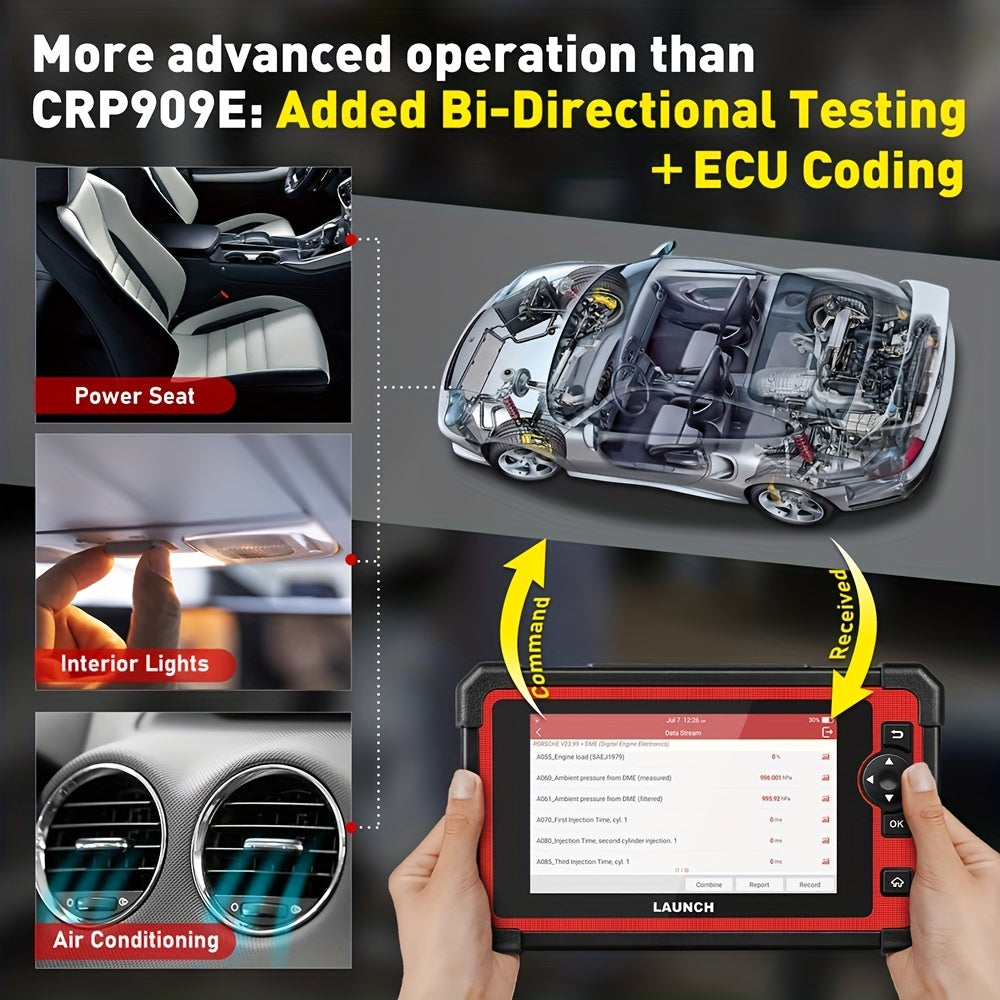 For LAUNCH X431 CRP919E Car Full System Diagnostic Tool Bidirectional Control Coding For Autoauth 31+ Reset OBD2 Scanner 2 Year Update