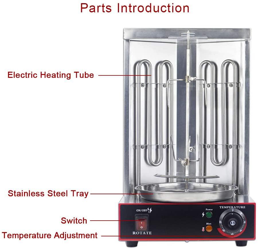 Electric Vertical Broiler Shawarma Doner Kebab Gyro Grill Machine with Te
