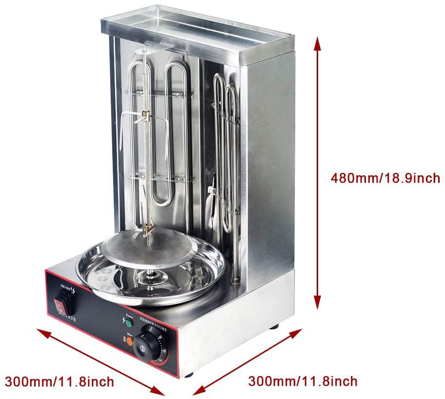 Electric Vertical Broiler Shawarma Doner Kebab Gyro Grill Machine with Te