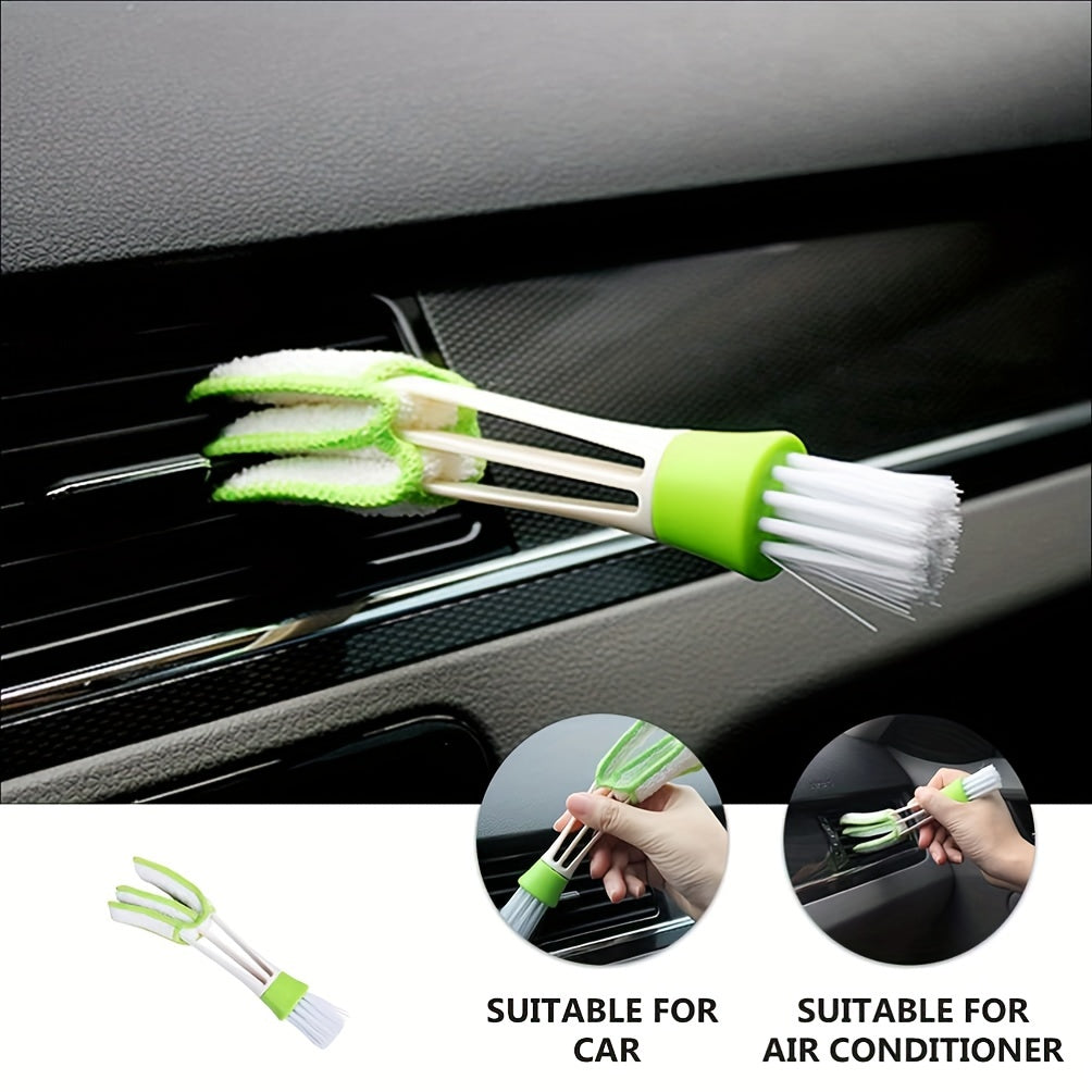 2-in-1 Air Conditioning Outlet Vent Brush Internal Cleaning Tools Interior Multi-purpose Dust Cleaner For Car