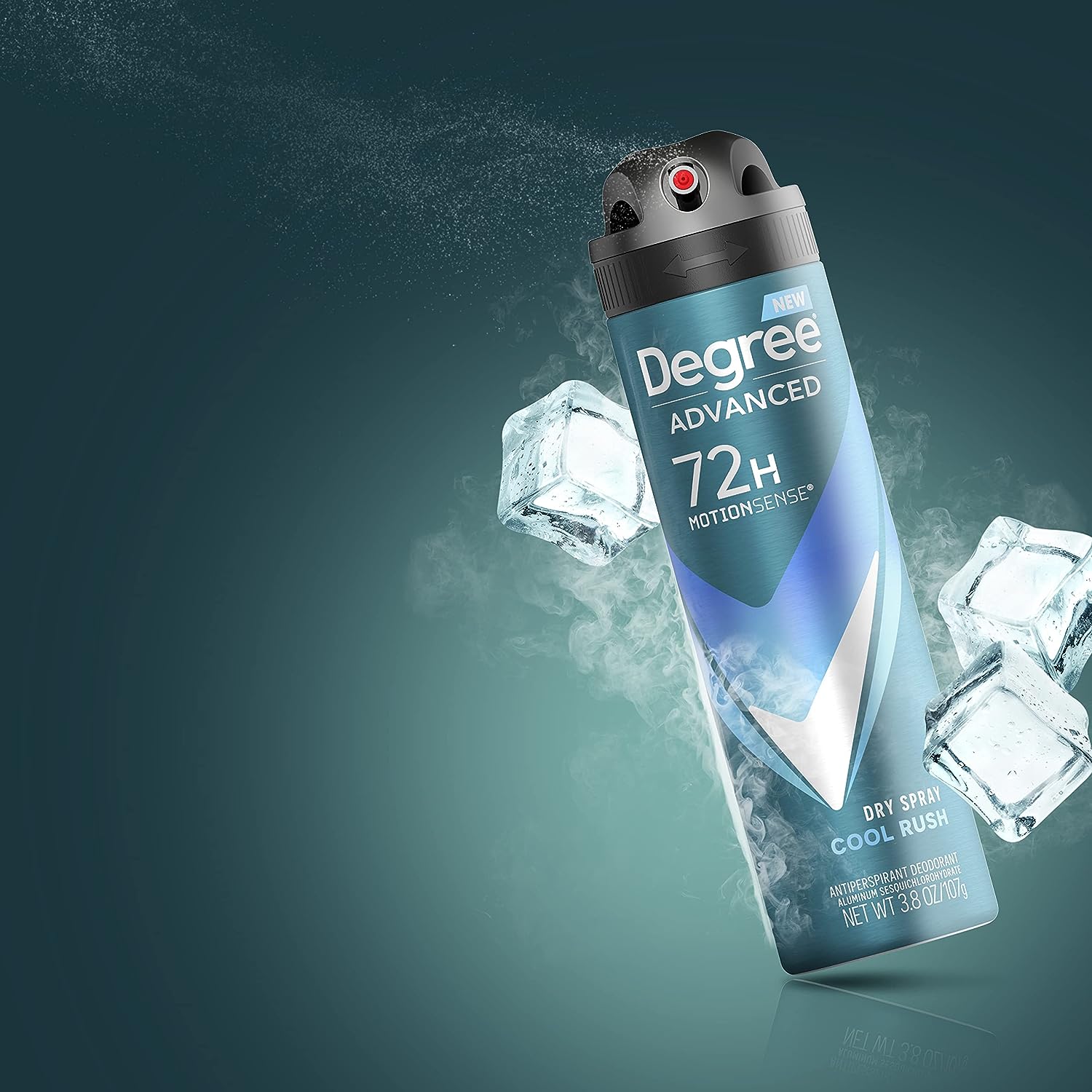 Degree Men Advanced Antiperspirant Deodorant Dry Spray Cool Rush, Pack of 12, 72-Hour Sweat and Odor Protection Deodorant for Men With MotionSenseTechnology 3.8 oz